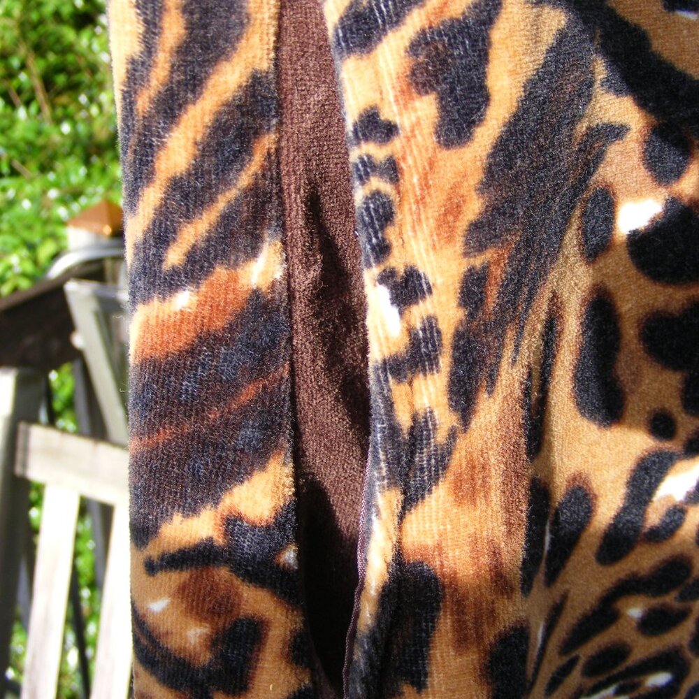 Ladies Vintage Size XL Animal Print Brown Black Coat Jacket by Mirror Image - Picture 8 of 8